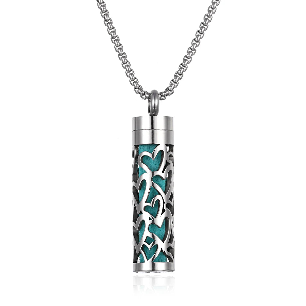 Aromea Heart Cylinder Perfume Necklace