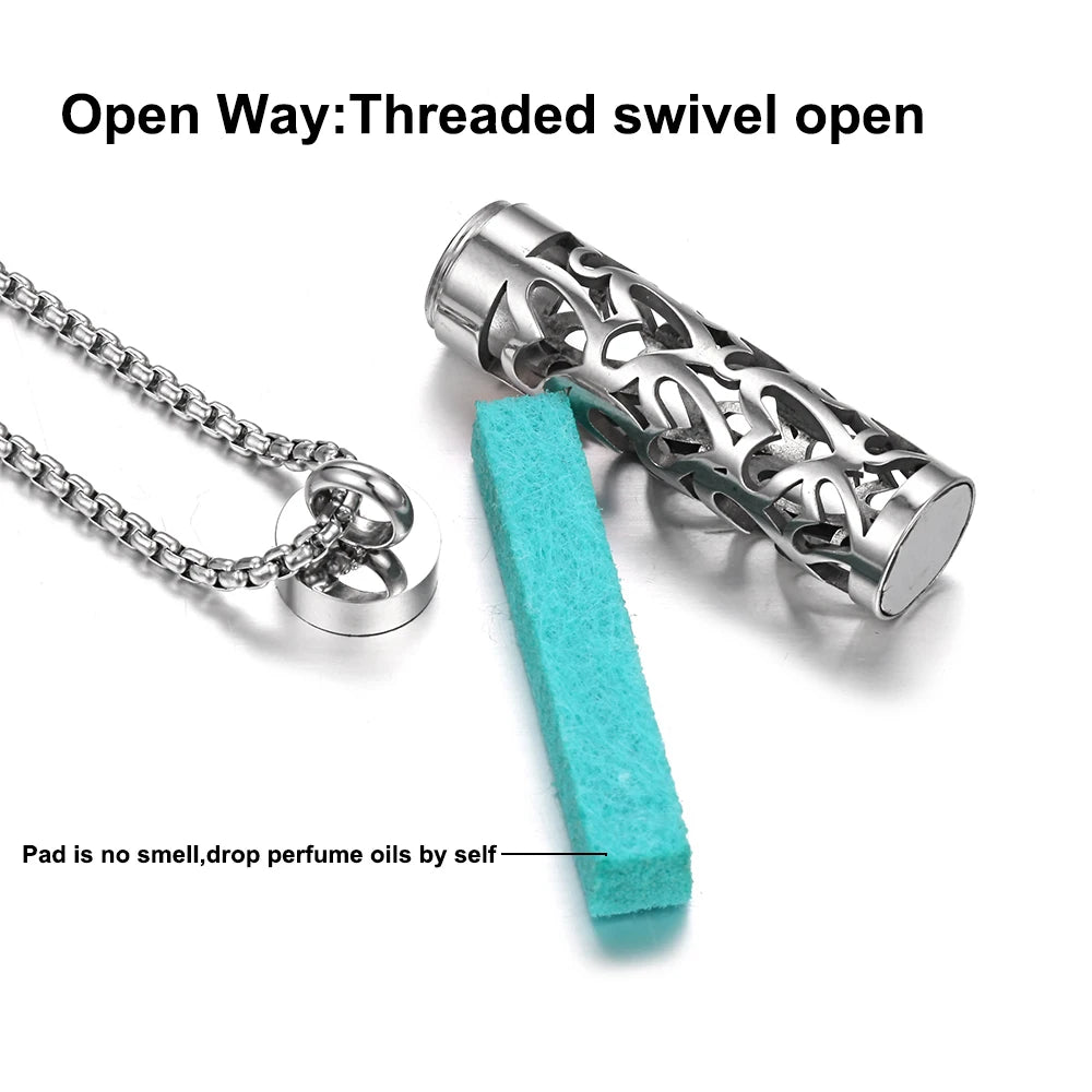 Aromea Heart Cylinder Perfume Necklace