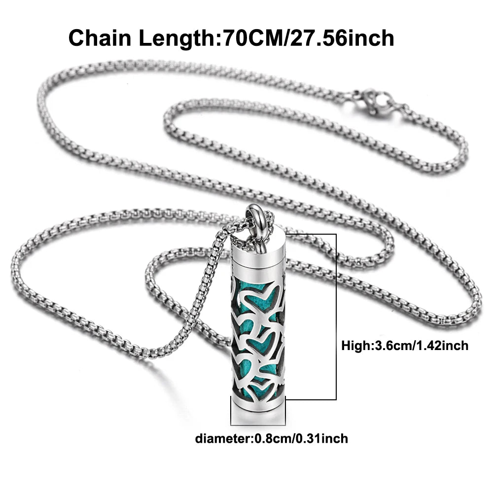 Aromea Heart Cylinder Perfume Necklace